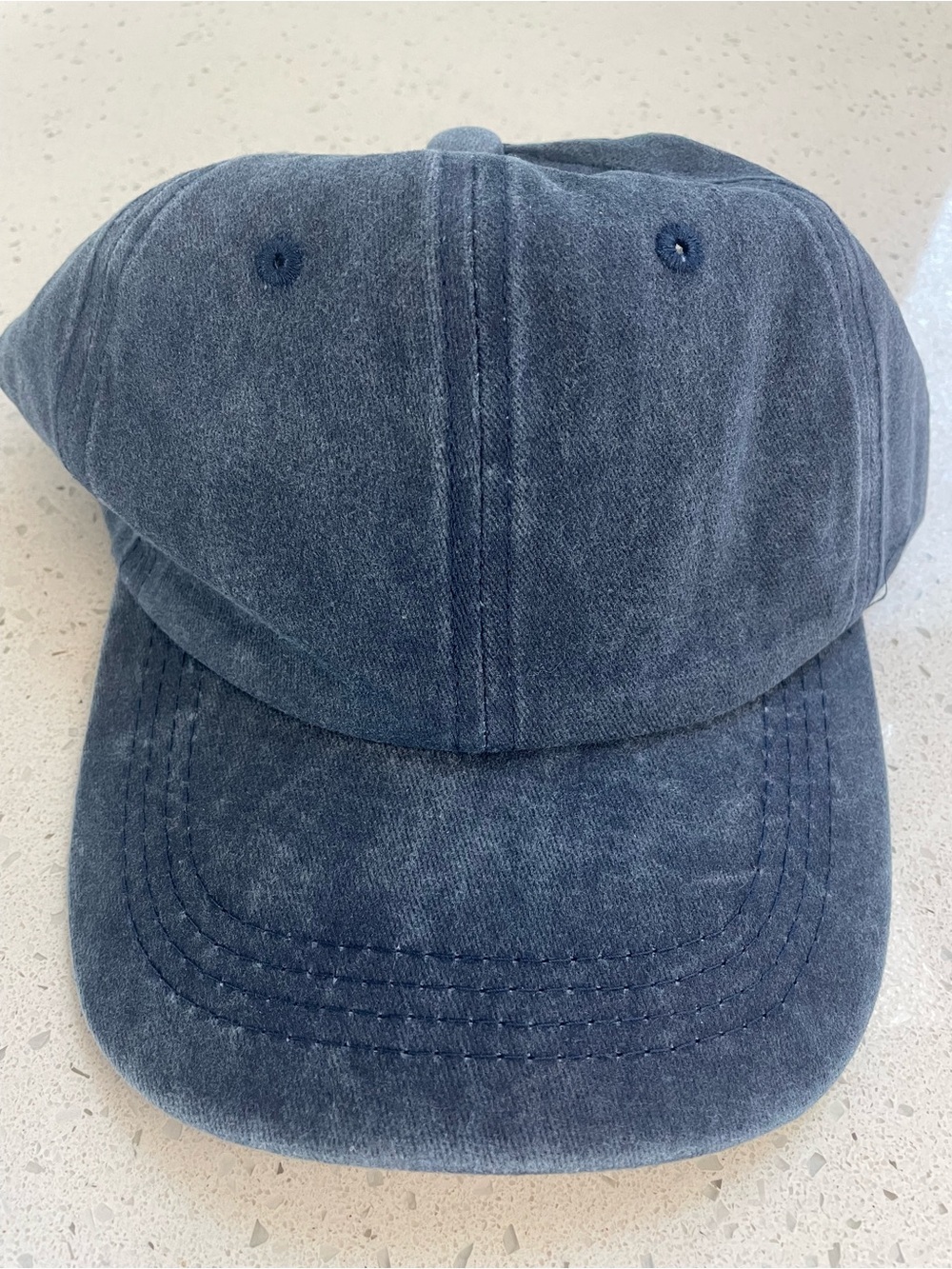 Washed Navy Ponytail Hat